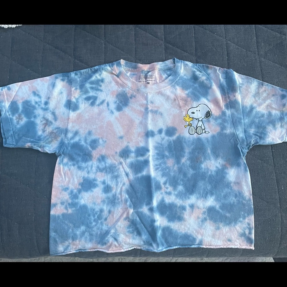 Peanuts tie dye cropped shirt